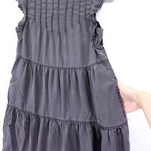 Anthropologie Jenee Mini Dress Size XS Petite Tiered Ruffle Sleeves with Pockets - Picture 13 of 14